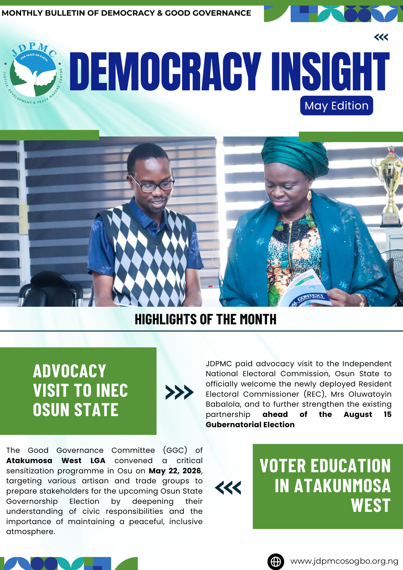 Democracy Insights- The monthly bulletin of Democracy and Good Governance Programme (May Edition)